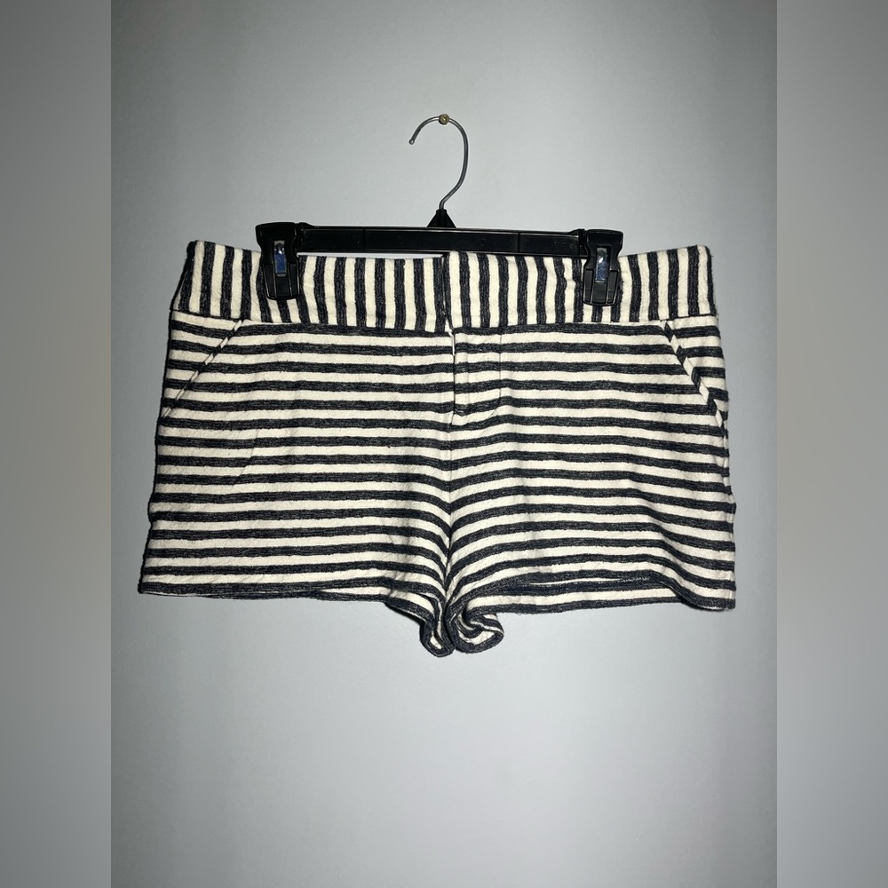 Alice + Olivia Black and White Striped High Waist Shorts